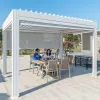 Waterproof Eco-Friendly Rodent Proof Outdoor Pergola Electric Automatic Roof Aluminum Metal Pavilion Powder Coated Frame Rain