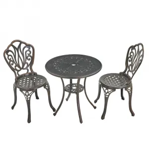 White Detachable Cast Aluminum Outdoor Chair Furniture Cast Aluminum Patio Garden Table and Chair