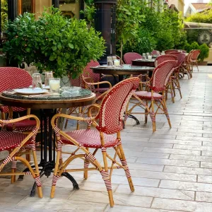 Wholesale Comfortable Durable Outdoor Patio Cafe Butterfly Pattern Garden Aluminum PE Rattan Chair Armrest for Courtyard Use