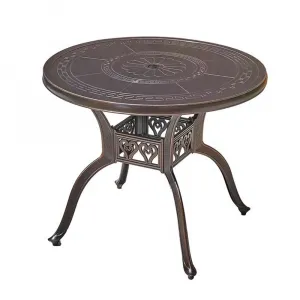 Wholesale Durable Traditional Bronze Aluminum Round Outdoor Tea Coffee Table for Hotel Park Warehouse Use