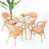 Wholesale High-quality Outdoor Aluminum-plastic PE Rattan Table Furniture Garden PE Wicker Table