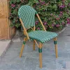 Wholesale Modern Aluminum Rattan Chair PE Rattan Armrest Restaurant Disassembly Stack Leisure Chair Dining Outdoor Rattan Chair