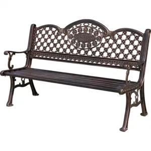 Wholesale Outdoor Cast Aluminum Chair Long Bench Leisure Garden Park Metal Aluminum Outdoor Bench