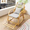 Wooden Rocking Deck Chair New Design European Style Living Room Courtyard Garden Leisure Outdoor Furniture