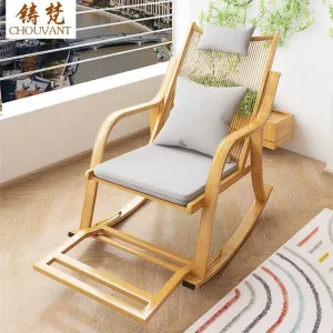 Wooden Rocking Deck Chair New Design European Style Living Room Courtyard Garden Leisure Outdoor Furniture