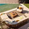DLD Contemporary Nordic Outdoor Sofa Set Eco-Friendly Durable Waterproof Cushion Sun-woven Teak Furniture for Courtyard Terrace