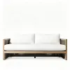 DLD Modern Teak Outdoor Sofa Set with Rope Design for Beach Villa Courtyard-Waterproof Durable Eco-Friendly
