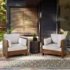 DLD Modern Villa Hotel Outdoor Teak Sofa Set Waterproof Cushions-Durable Eco-Friendly Garden Furniture Courtyard Terrace