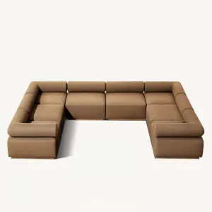 DLD Scandinavian Teak Sofa Set-Eco-Friendly Durable Outdoor Furniture Waterproof Cushions for Garden Hotel Villa Use