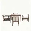 Durable Modern Outdoor Teak Dining Table and Chair Set with Eco-Friendly Solid Wood Furniture for Garden Use