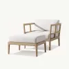 Durable Modern Outdoor Villa Terrace Leisure Teak Solid Wood Sofa Furniture with Waterproof Sun Protection for Hotel Courtyard
