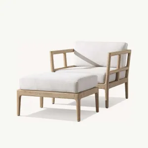 Durable Modern Outdoor Villa Terrace Leisure Teak Solid Wood Sofa Furniture with Waterproof Sun Protection for Hotel Courtyard