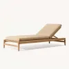 Durable Modern Teak Outdoor Lounge Chair Cushion for Villa Hotel Swimming Pool Courtyard-Eco-Friendly Solid Wood Beach Chair