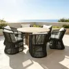 Durable Teak Outdoor Table Chair Set with Modern Design Solid Wood Construction Waterproof Sun Protection for Garden Balcony