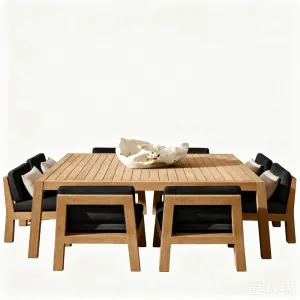 High-end Customized Durable Modern Outdoor Solid Wood Tables Chairs Courtyard Villa Garden Terrace Combination All-weather Teak