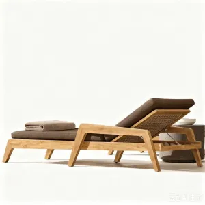 High-end Customized Modern Teak Outdoor Lounge Chair with Durable Eco-Friendly Features for Hotel and Villa Swimming Pool Use
