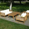 High-end Modern Outdoor Sofa Set Villa Teak Designer Courtyard Garden Anti-corrosion Durable Eco-Friendly Waterproof