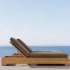 High-end Modern Villa Outdoor Lounge Chair Solid Teak Wood Durable Eco-Friendly Sun Lounger for Pool Beach Hotel Use