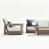 High-end Outdoor Sofa Courtyard Villa Burmese Teak Open-air Outdoor Waterproof Garden Terrace Solid Wood Furniture Combination