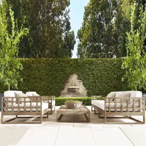 High-end Outdoor Sofa Villa Teak Designer Courtyard Open-air Outdoor Leisure Garden Anti-corrosion Wood Coffee Table Combination