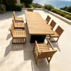 High-end Outdoor Teak Tables and Chairs Waterproof and Sun-proof Villa Courtyard BB Terrace Leisure Solid Wood Tables and Chair
