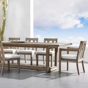 High-end Teak Outdoor Tables and Chairs Courtyard Garden Dining Tables and Chairs Hotel Outdoor Open-air Leisure Solid Wood Home