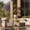 Hot Selling Eco-Friendly Durable Outdoor Set Waterproof Patio Garden Sofa Set Teak Wood Beach Scandinavian Courtyard Sofa
