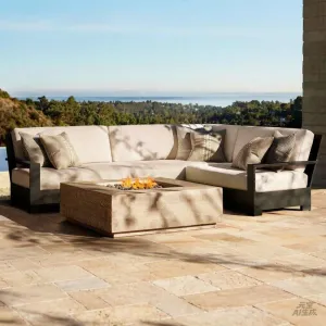 Modern Contemporary Exterior Sofa Set Aluminum Alloy Eco-Friendly Durable Waterproof for Villa Hotel Garden Courtyard Outdoor