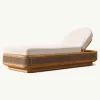 Modern Durable Outdoor Bed Solid Wood Open-air Villa Hotel Swimming Pool Lounge Chair Waterproof BB Seaside Teak Rope Beach