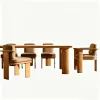 Modern Durable Teak Garden Sets Outdoor Tables Chairs with Waterproof Sun Protection for Courtyard Balcony Solid Wood Furniture