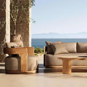 Modern Eco-Friendly Rust-Proof Durable Outdoor Garden Sofa Set Waterproof Teak Luxury Patio Furniture