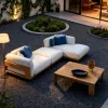 Modern Luxury Outdoor Teak Solid Wood Sofa Set for Villa Garden Hotel Use-Waterproof Durable High-End Leisure Furniture