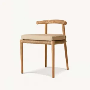 Modern Outdoor Dining Table and Chairs Solid Teak Wood Eco-Friendly Durable Waterproof Sunproof