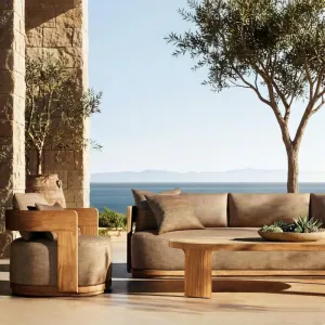 Modern Outdoor Furniture Garden Sofa Hotel Garden Set Waterproof Teak Patio Sofa Luxury Garden Sofa Muebles De Exterior De Lujo