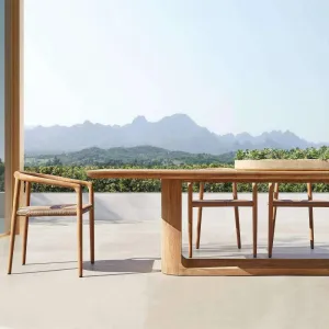 Modern Outdoor Furniture Set Teak PE Wicker Rattan Anti-corrosion Waterproof Durable Eco-Friendly Garden Villa Hotel