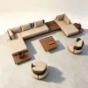 Modern Outdoor Garden Sofa Set with Waterproof Cushions UV-Resistant PE Rattan Durable Eco-Friendly