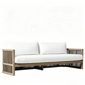 Modern Outdoor Sofa Set Combination Leisure Teak Designer BB Villa Courtyard Open-air Rope Solid Wood Coffee Table Park