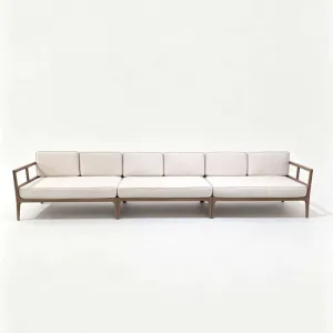 Modern Outdoor Villa Terrace Leisure Teak Garden Set Waterproof Sun Protection Open-air Solid Wood Sofa Furniture