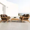 Modern Scandinavian Design Teak Wood Outdoor Sofa Set for Hotel Villa Use Waterproof Eco-Friendly Durable