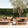 Modern Teak Garden Sofa Set with Waterproof Cushions Eco-Friendly Durable Rust Proof Outdoor Furniture