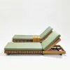 Modern Teak Outdoor Hotel Pool Side Villa Sun Lounger Sponge Cushion Durable Eco-Friendly Non-Foldable Leisure Lounge Chair