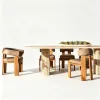 Modern Teak Outdoor Sofa Set with Coffee Table-Waterproof Cushions Eco-Friendly Durable for Garden Balcony