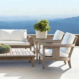 New Chinese Style Teak High-end Villa Garden Outdoor Courtyard Sofa Set Durable Eco-Friendly Outdoor Furniture