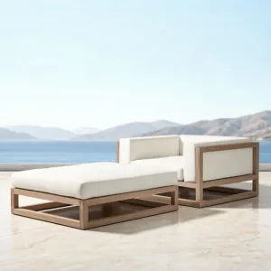New Design Luxury Solid Teak Outdoor Sofa Set for Villa Hotel Courtyard Use Waterproof Durable Deep Seat Garden Set