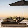 Outdoor Bed Solid Wood Open-air Villa Hotel Swimming Pool Lounge Chair Waterproof BB Outdoor Seaside Teak Beach Chair