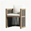 Outdoor Courtyard Modern Durable Eco-Friendly Burmese Teak BB Anti-corrosion Solid Wood Long Table and Chairs Garden Set