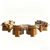 Outdoor Courtyard Villa Furniture Sofa Open-air Outdoor Garden Waterproof Sunscreen BB Hotel Teak Solid Wood Combination