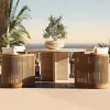 Outdoor Courtyard Villa Teak Tables and Chairs Open-air Hotel BB Solid Wood Furniture Balcony Leisure Outdoor Tables and Chairs