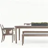 Outdoor Furniture Garden Large Terrace Outdoor Open-air Hotel BB New Chinese Style Solid Wood Teak Dining Table and Chairs