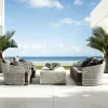 Outdoor Leisure Rope Furniture Outdoor Waterproof Sun protection Hotel Terrace Villa Courtyard Furniture Garden Teak Sofa